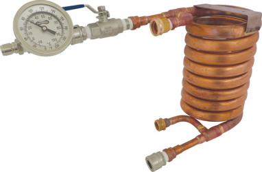 Wort Chiller - Counterflow Chiller Assembly (With In-Line Thermometer)