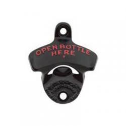 Black Open Bottle Here Wall Mount Bottle Opener