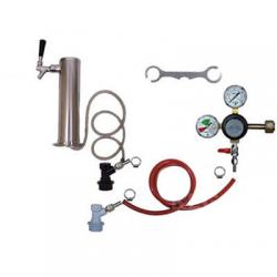 Single Faucet Draft Beer Tower Keg Kit - Taprite Regulator - BALL LOCK