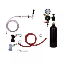 Draft Beer Refrigerator Keg Kit with 20oz CO2 Tank - Single Tap - BALL LOCK