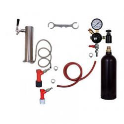 1 Faucet Draft Beer Tower Keg Kit with 20oz CO2 Tank - PIN LOCK